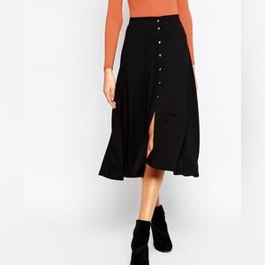 BeBop Button Up Midi Skirt